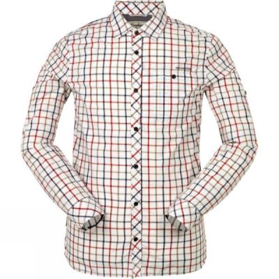 Camisa Craghoppers Essien Manga Larga Hombre - Beige / Rojas - Chile MLK359082